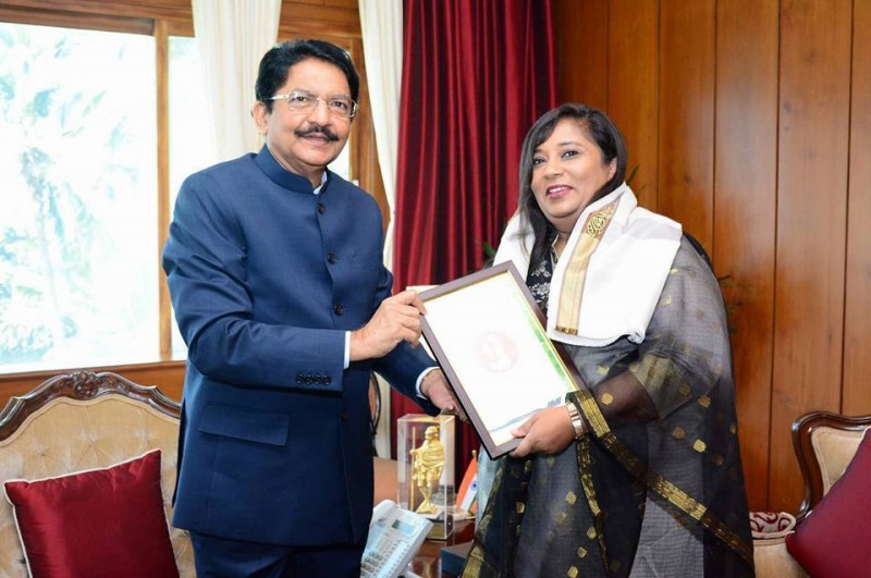 Felicitation by The Governor of Maharashtra state Mr C. Vidyasagar Rao, for the incredible journey from UK to India, spanning 32 countires in 57 days for Save Girls, Educate Girls